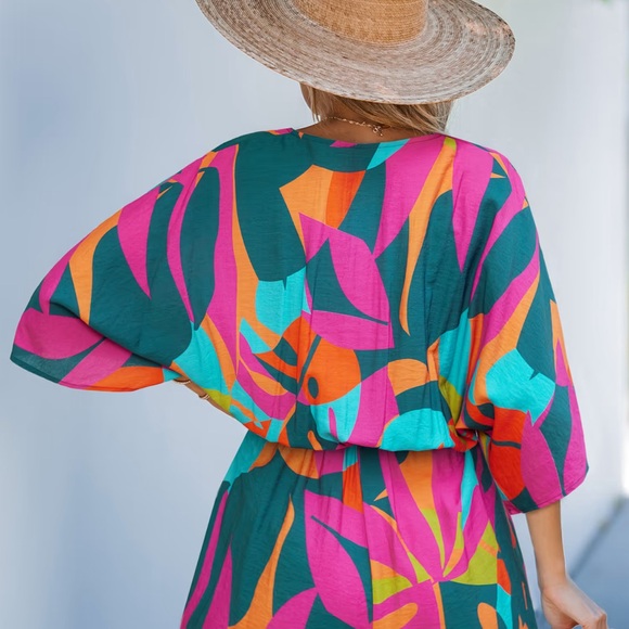 Cove Calling Tropical Romper Colorful Geometric - Picture 2 of 4